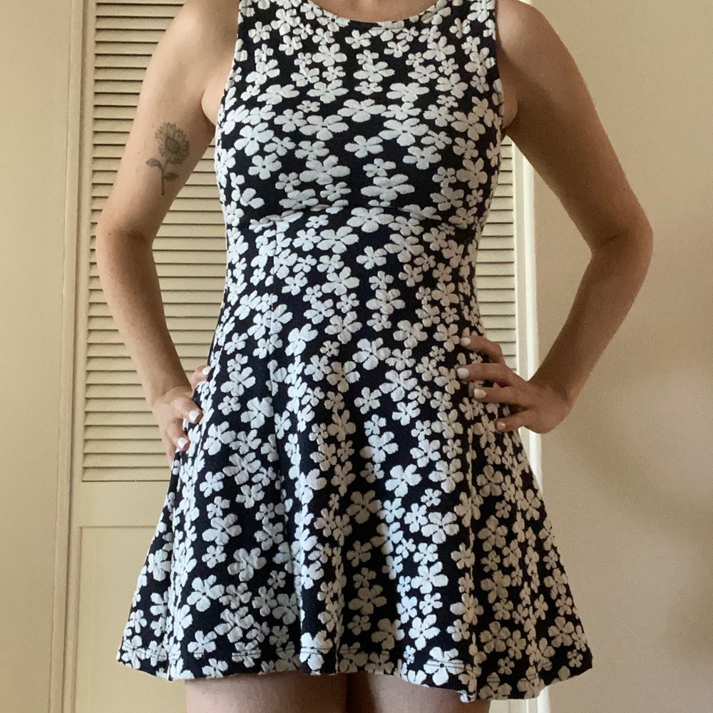 H&M Floral Print Knit Mini Dress